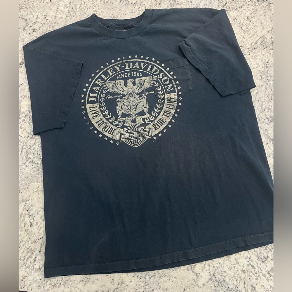 El Paso, TX Harley Davidson T Shirt American Legend Eagle Pocket Sz 2XL 2 Side